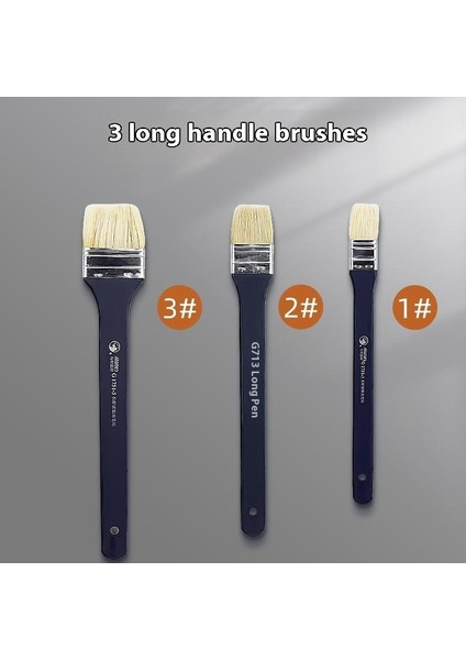 3 Adet Marley Profesyonel Uzun Kıl Fırça Seti｜akrilik Duvar Fırçası Tahta Fırçası (Yurt Dışından)