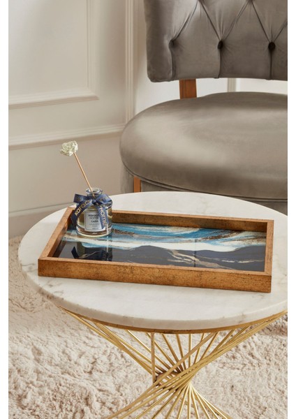 24X39 cm Sarı Şık Tepsi, Modern ve Kullanışlı Ev Dekoru Aksesuarı