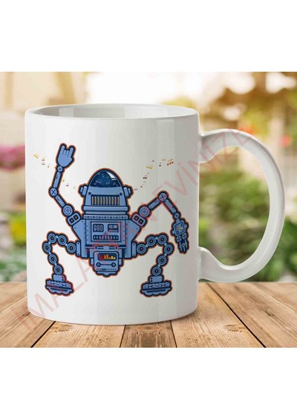 Robozic Iki Tarafı Baskılı Kupa Bardak