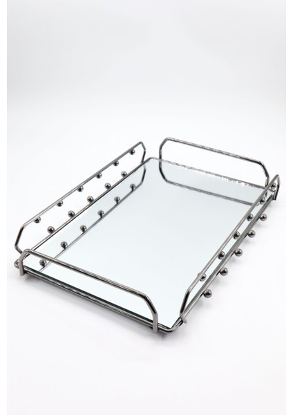 Aynalı Metal Tepsi 30X20, Şık ve Modern Dekoratif Kullanım Için Ideal Seçenektir