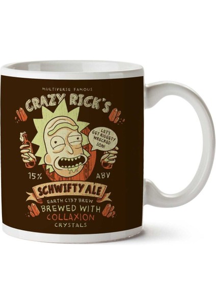 Crazy Ricks Schwifty Ale R And M Iki Tarafı Baskılı Kupa Bardak
