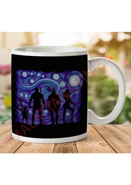 Starry Night Guardians Of The Galaxy Iki Tarafı Baskılı Kupa Bardak