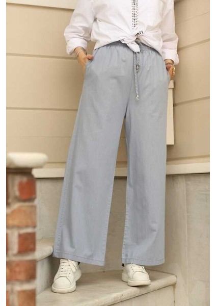 1105-LASTIKLI Denim Pantolon Açık Mavi fiyatları