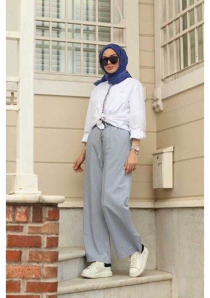 1105-LASTIKLI Denim Pantolon Açık Mavi fırsatları