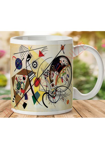 Kandinsky Transverse Line Iki Tarafı Baskılı Kupa Bardak