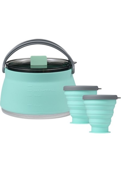 Açık Kamp Taşınabilir Katlanabilir Çaydanlık Açık Piknik Tencere Seti (Yurt Dışından)