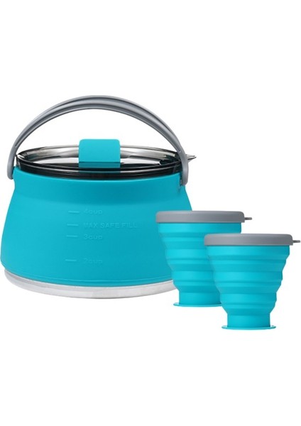 Açık Kamp Taşınabilir Katlanabilir Çaydanlık Açık Piknik Tencere Seti (Yurt Dışından)