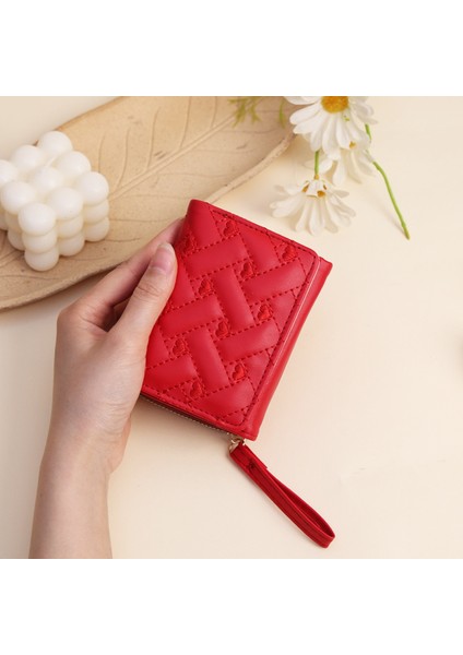 Patlayan Bayan Kısa Cüzdan Ins Bayan Kore Moda Nakış Aşk Öğrenci Bozuk Para Cüzdanı % 30 Indirim Kart Çantası (Yurt Dışından)