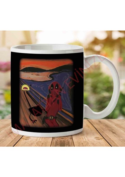 1-708 Edward Munch The Deadpool Scream Iki Tarafı Baskılı Kupa Bardak