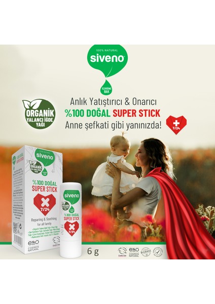 %100 Doğal Super Stick Anlık Yatıştırıcı Onarıcı Organik Yalancı İğde Yağlı Bitkisel 6 G indirimleri