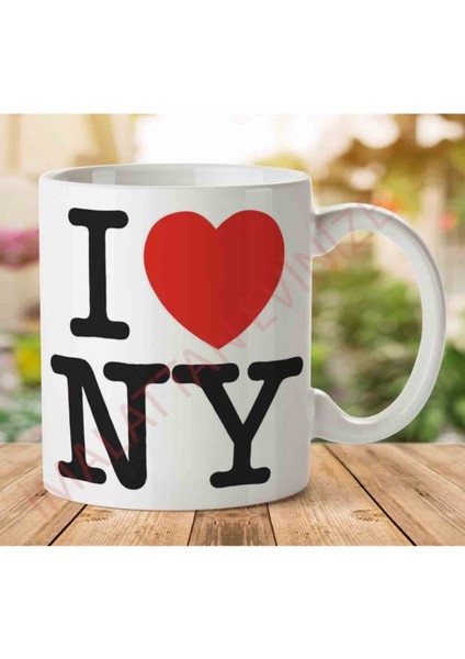 I Love Ny Iki Tarafı Baskılı Kupa Bardak