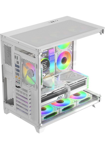 Sirius White Argb Panel 7x Fan Kumanda ve Kontrolcü Atx Boş Bilgisayar Kasası Beyaz fırsatları