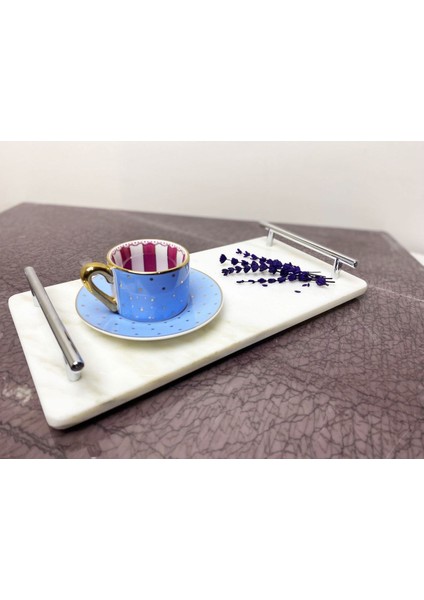 Doğal Mermer Sunum Tepsisi 15X30 Gümüş Slim Beyaz, Şık ve Zarif Kullanım Için Ideal. fiyatları