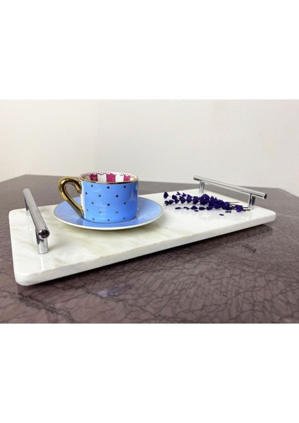 Doğal Mermer Sunum Tepsisi 15X30 Gümüş Slim Beyaz, Şık ve Zarif Kullanım Için Ideal. modelleri