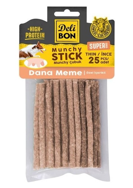 Süper Munchy Çubuk Dana Memeli Köpek Çiğneme Kemiği İnce