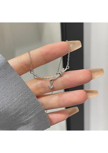 R2563 Gümüş Gülümseme Zirkon Kolye (Yurt Dışından) fiyatları