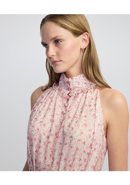 Çiçek Desen Şifon Elbise IS1250002728018 modelleri