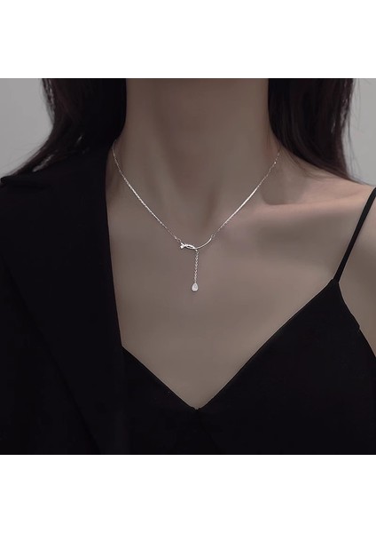 R1523 Gümüş Damla Zirkonya Kolye (Yurt Dışından) fiyatları