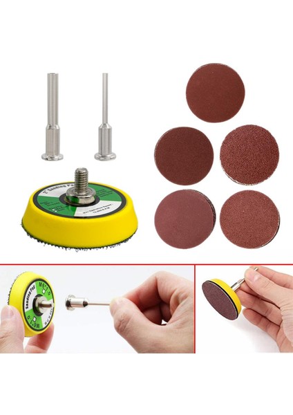 6385 Pimli Mini Cırt Zımpara Taban Seti Gravür ve Matkap Uyumlu 4 Parça