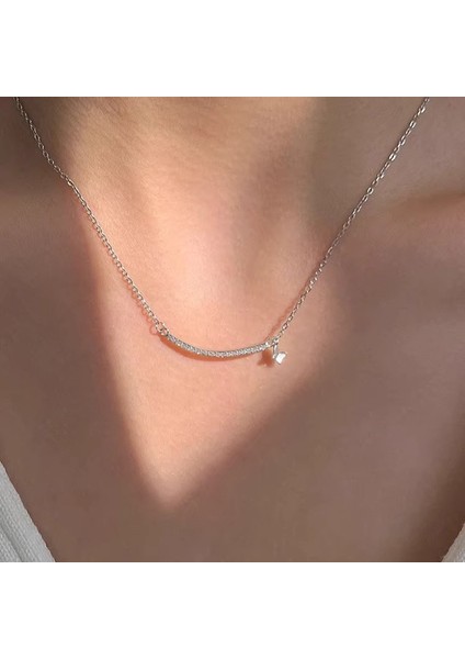 R3331 Gümüş Gülümseme Küçük Kelebek Zirkonya Kolye (Yurt Dışından) fiyatları