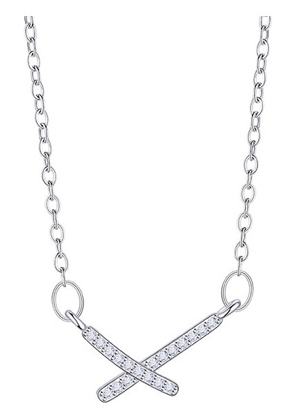 R4035 Gümüş Haç Zirkonya Kolye (Yurt Dışından)