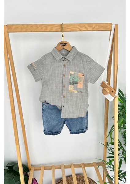 West Tek Kolu Baskılı Erkek Çocuk 2 li takım - Mavi