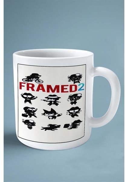 Framed Mobil Oyun Baskılı Kupa Bardak Çift Taraflı Baskı Kişiye Özel Model 1