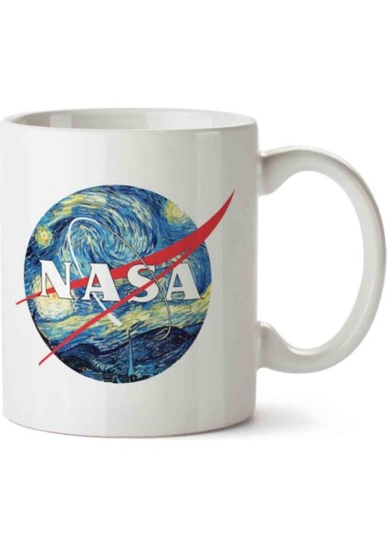 Nasa Wan Googh Iki Tarafı Baskılı Kupa Bardak