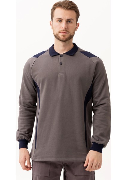 Flora Polo Yaka Sweatshirt - Uzun Kollu, Rahat Kesim, Pamuklu, Günlük ve Iş Kullanımı Için