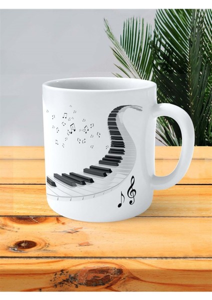 Piano Baskılı Kupa Bardak Kişiye Özel Model 3
