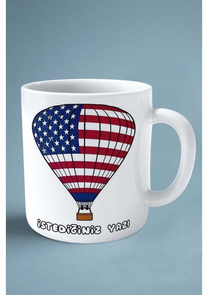 Amerika Bayrak Baskılı Kupa Bardak Çift Taraflı Kişiye Özel Model 4 fiyatları