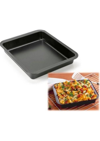 42X27 cm Siyah Yapışmaz Dikdörtgen Fırın Tepsisi, Dayanıklı ve Kullanışlı. fiyatları