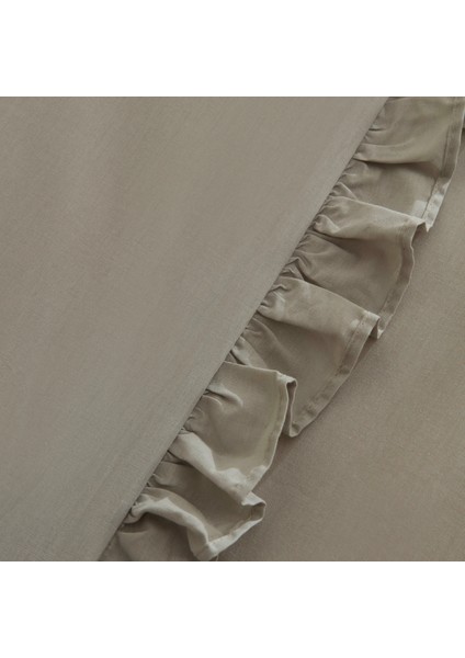 Pure Ruffle %100 Pamuk Çift Kişilik Nevresim Takımı Adaçayı modelleri