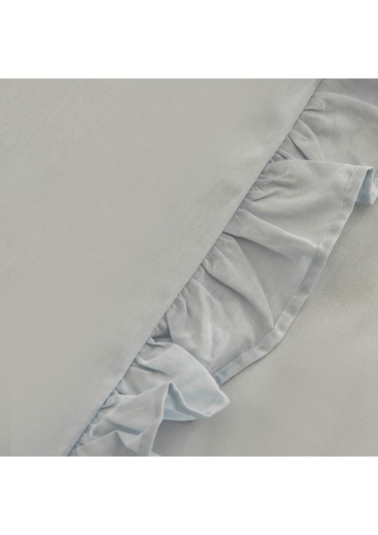 Pure Ruffle %100 Pamuk Çift Kişilik Nevresim Takımı Açık Mavi modelleri