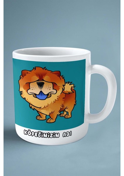 Chow Chow Çov Çov Köpek Isimli Kişiye Özel Baskılı Kupa Bardak Mavi fiyatları