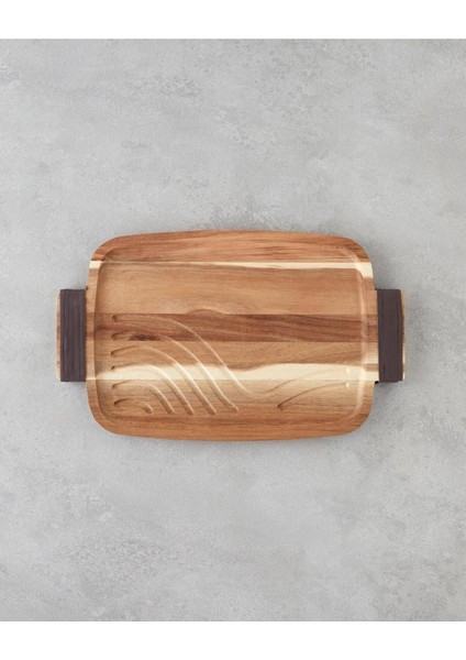 Kahverengi Akasya Tepsi 34X21 Cm, Şık ve Kullanışlı Ev Aksesuarı