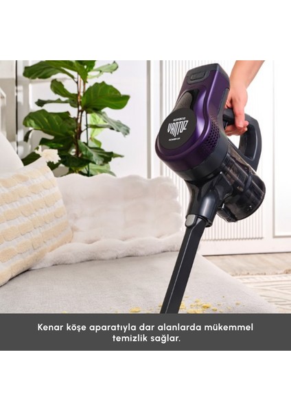 Vantuz Power Up Max Dikey Süpürge Grape Purple