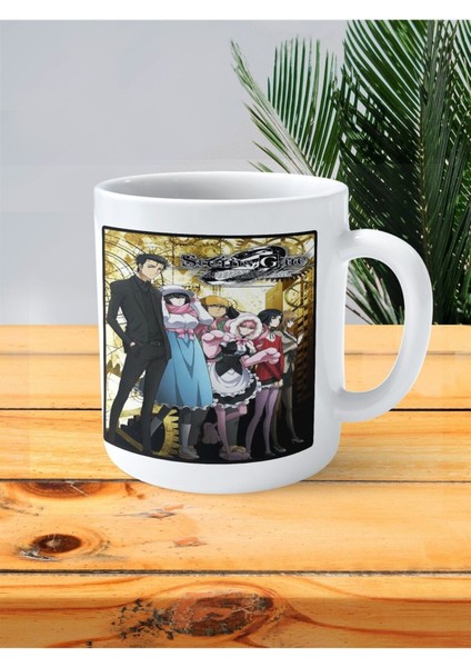Steins Gate Baskılı Kupa Bardak Ekip Poz