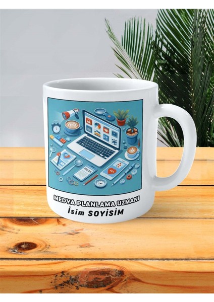 Medya Planlama Uzmanı Meslek Baskılı Kupa Bardak Çift Taraflı Baskı Kişiye Özel Model