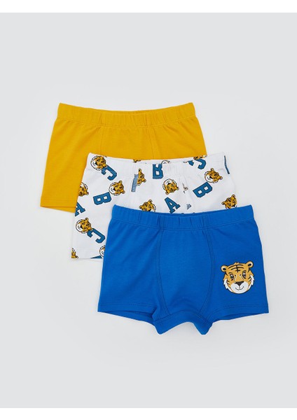 Yeni Sezon Baskili Penye Erkek Cocuk Boxer 3'lu - W51758Z1