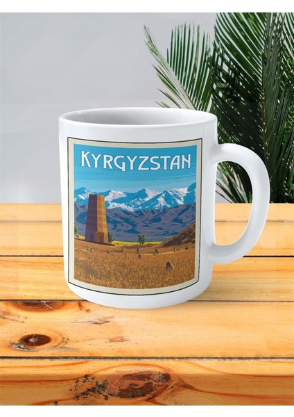 Kyrgyzstan Kırgızistan Baskılı Kupa Bardak Kişiye Özel Desen