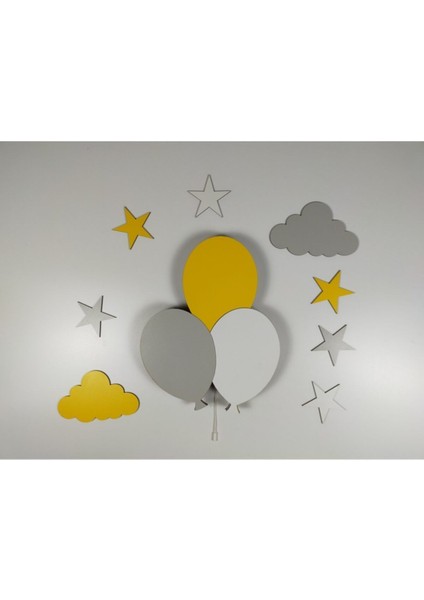 Ahşap Uçan Balon Gece Lambası, Ledli Çocuk Odası Dekorasyonu fiyatları