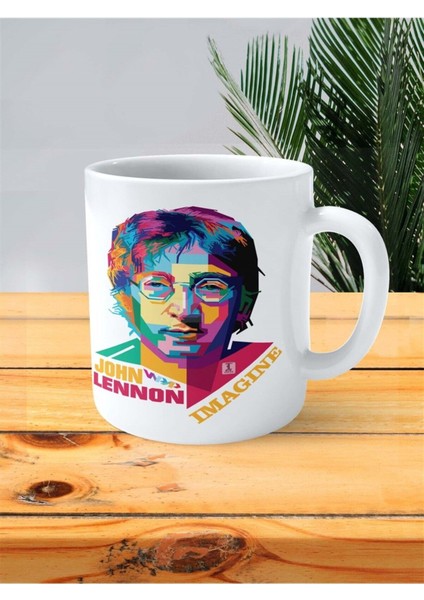 John Lennon Baskılı Kupa Bardak Kişiye Özel Model 1