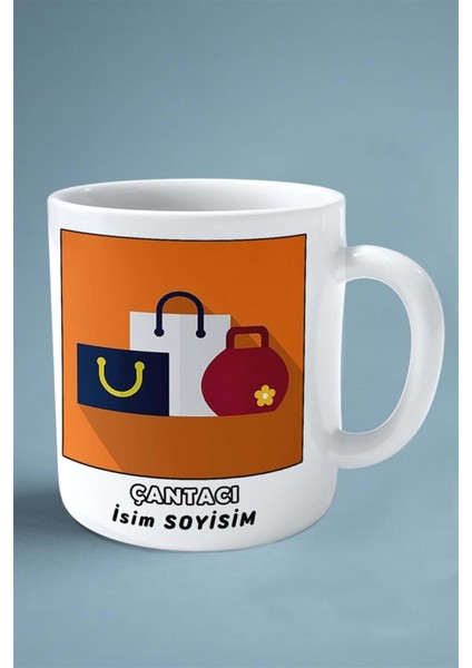 Çantacı Meslek Baskılı Kupa Bardak Çift Taraflı Baskı Kişiye Özel Model 24