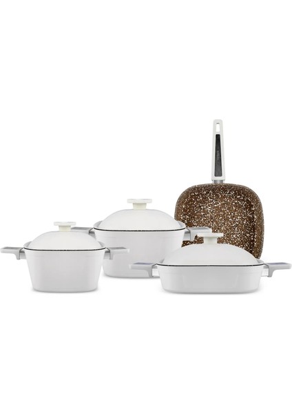 Biogranit Tank 7 Parça Tencere Seti Cream