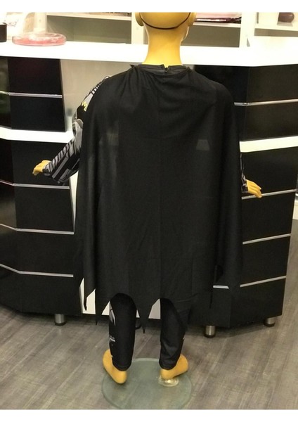 Maskeli ve Pelerinli Kahraman Kostümü, Siyah Renk, Çocuklar ve Yetişkinler Için Ideal