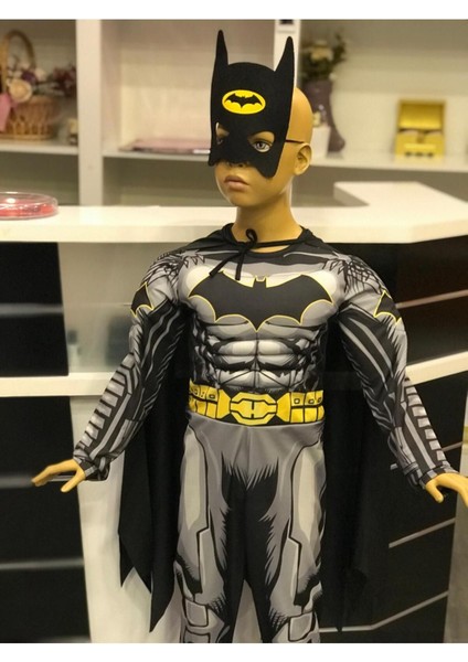 Maskeli ve Pelerinli Kahraman Kostümü, Siyah Renk, Çocuklar ve Yetişkinler Için Ideal