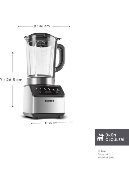 Color Touch Screen Smoothie Blender Inox 1200w fiyatları