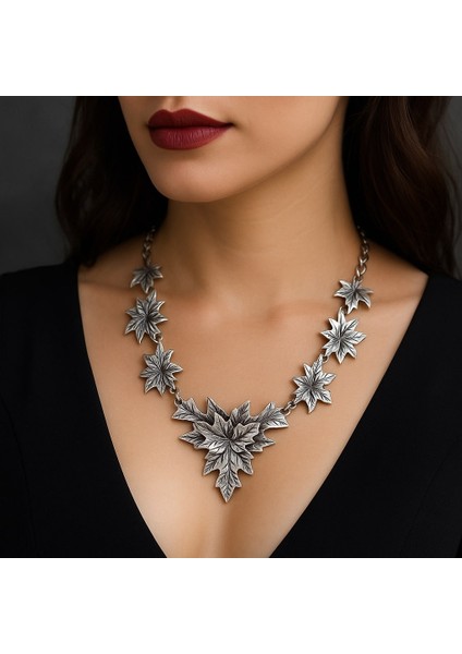 Yaprak Şekilli Kadın Kolye Gümüş Kaplama Ayarlanabilir El Yapımı Kadın Kolye fiyatları