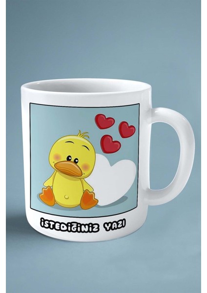 Civciv Baskılı Kupa Bardak Çift Taraflı Kişiye Özel Çerçeveli Renkli Model 6 fiyatları